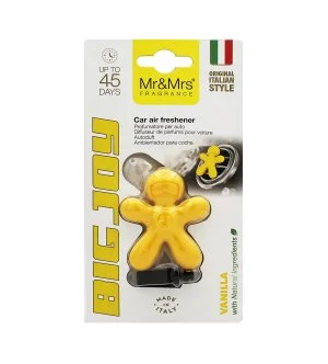 Mr&Mrs Fragrance Big Joy Vanilla ambientador para coche amarillo