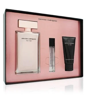 Narciso Rodriguez For Her 2024 set de regalo 100 ml + leche corporal 50 ml + eau de parfum para mujer