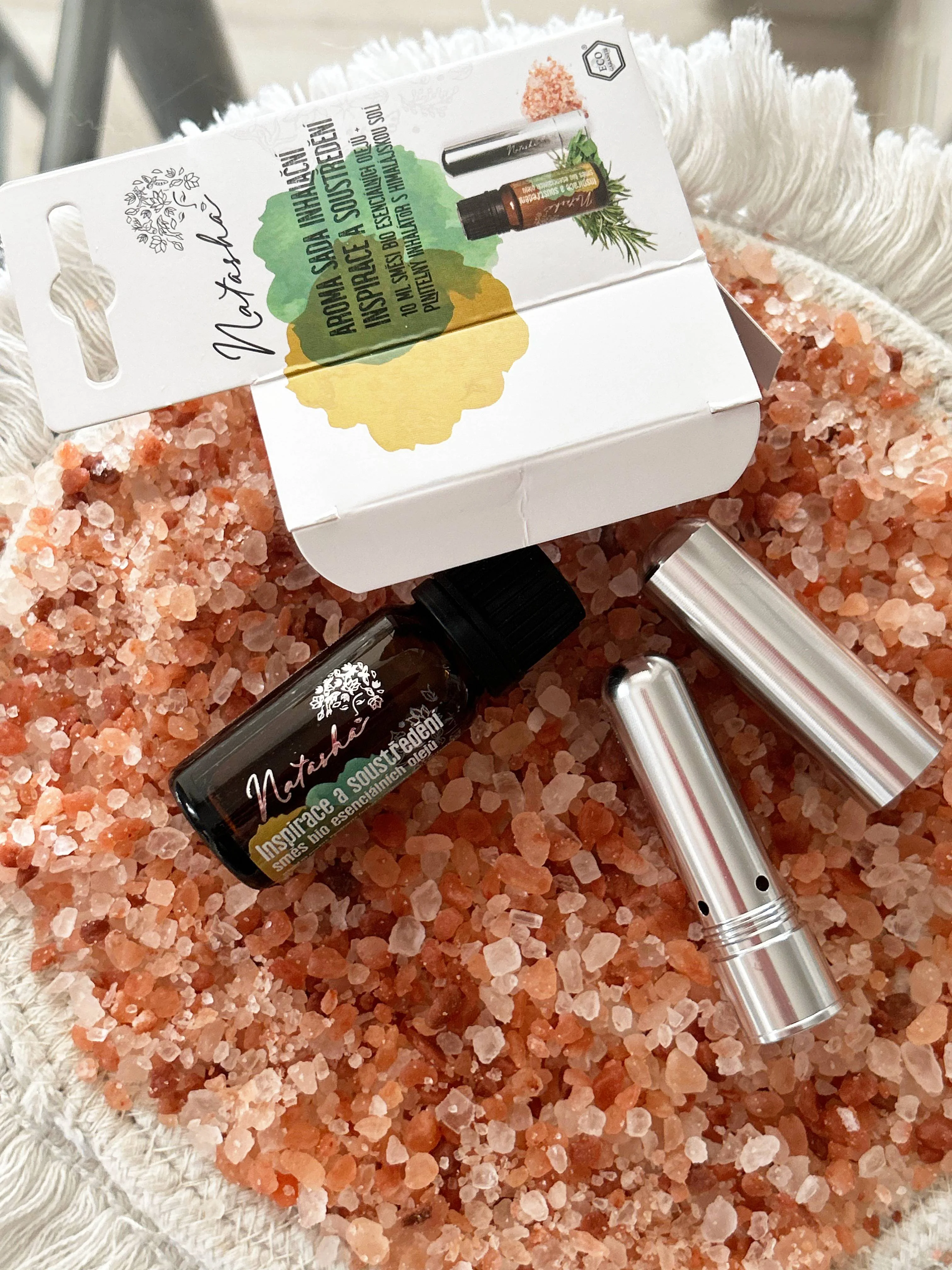 Natasha Set de aromaterapia con inhalador - Inspiración y concentración - romero y limón estimulantes