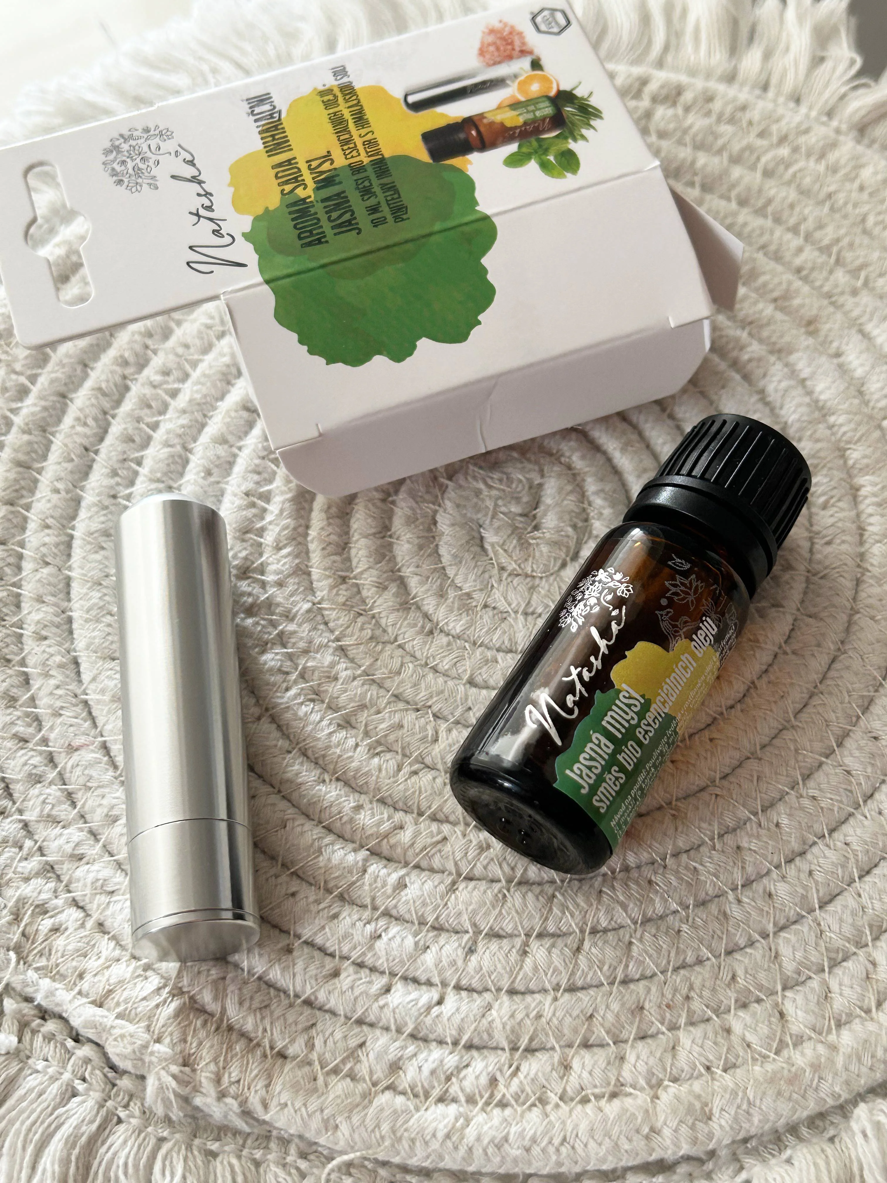 Natasha Set de aromaterapia con inhalador - Mente clara - naranja fresca, menta piperita y romero