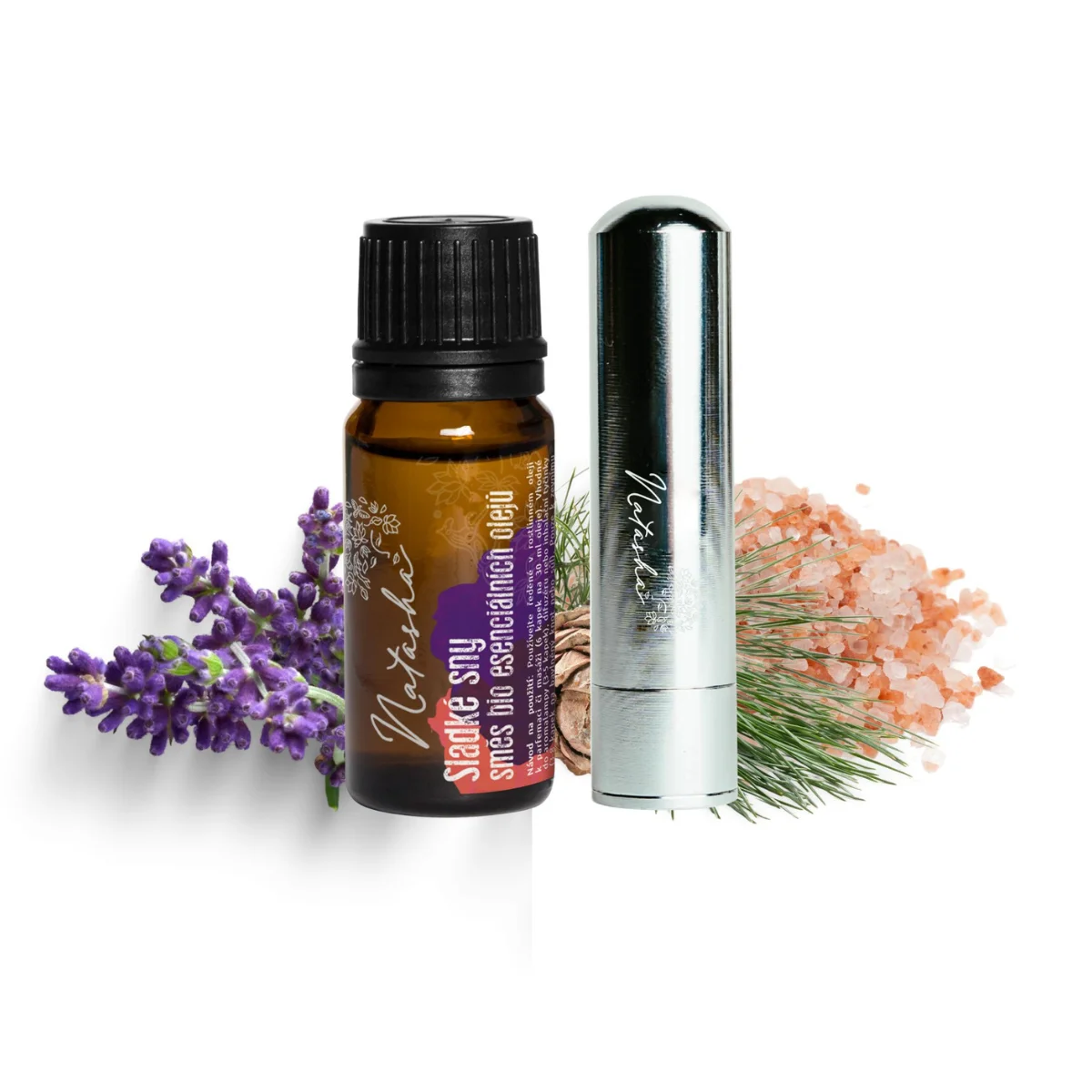 Natasha Set de aromaterapia con inhalador - Dulces sueños - aroma relajante de lavanda y cedro