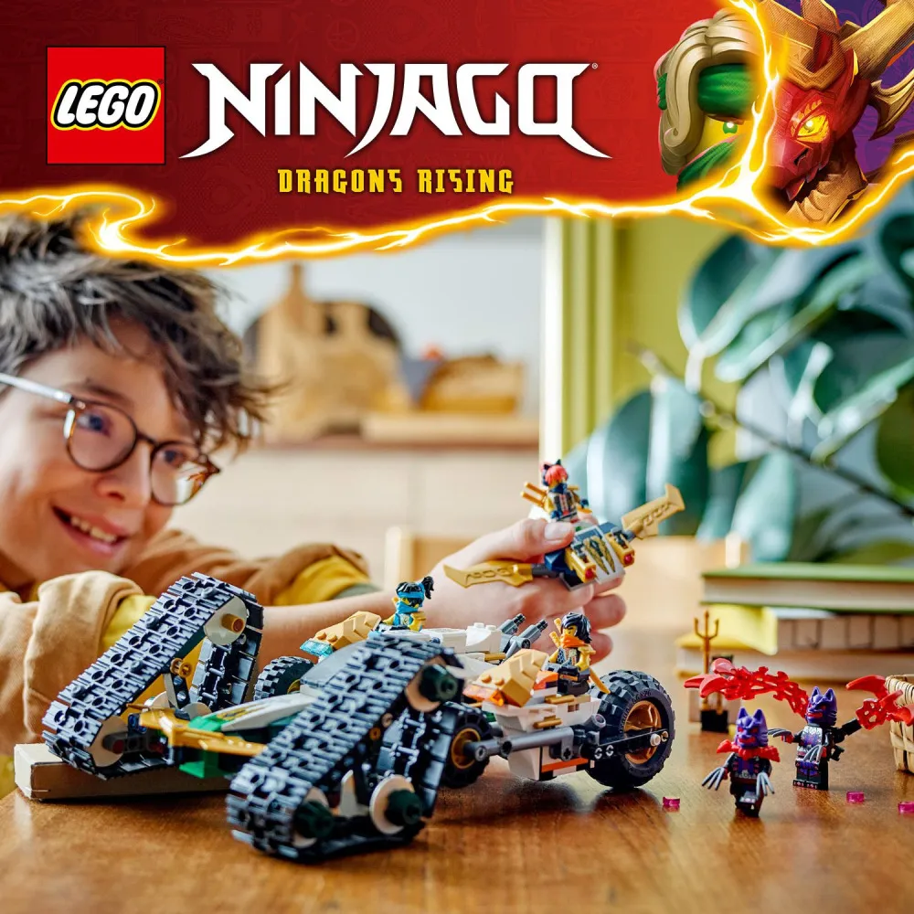 NINJAGO® 71820 Equipo de ninjas y vehículo combinado