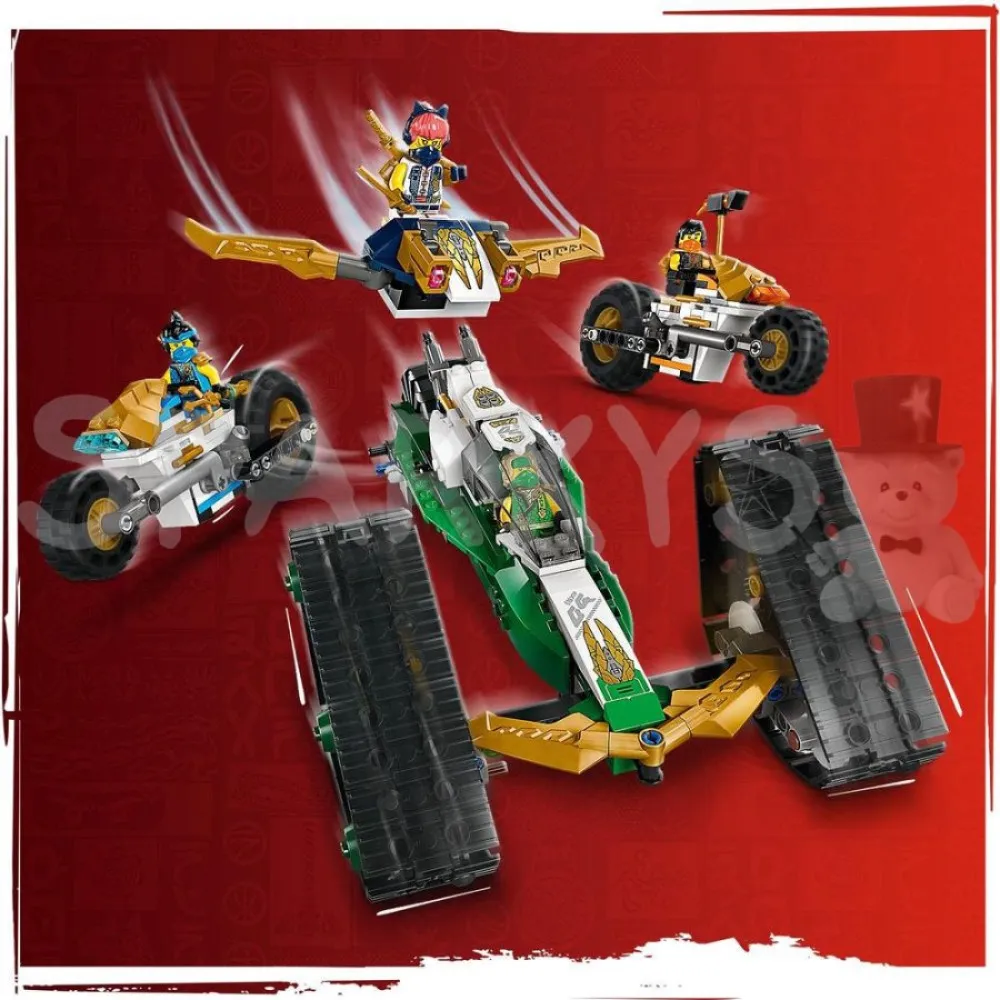 NINJAGO® 71820 Equipo de ninjas y vehículo combinado