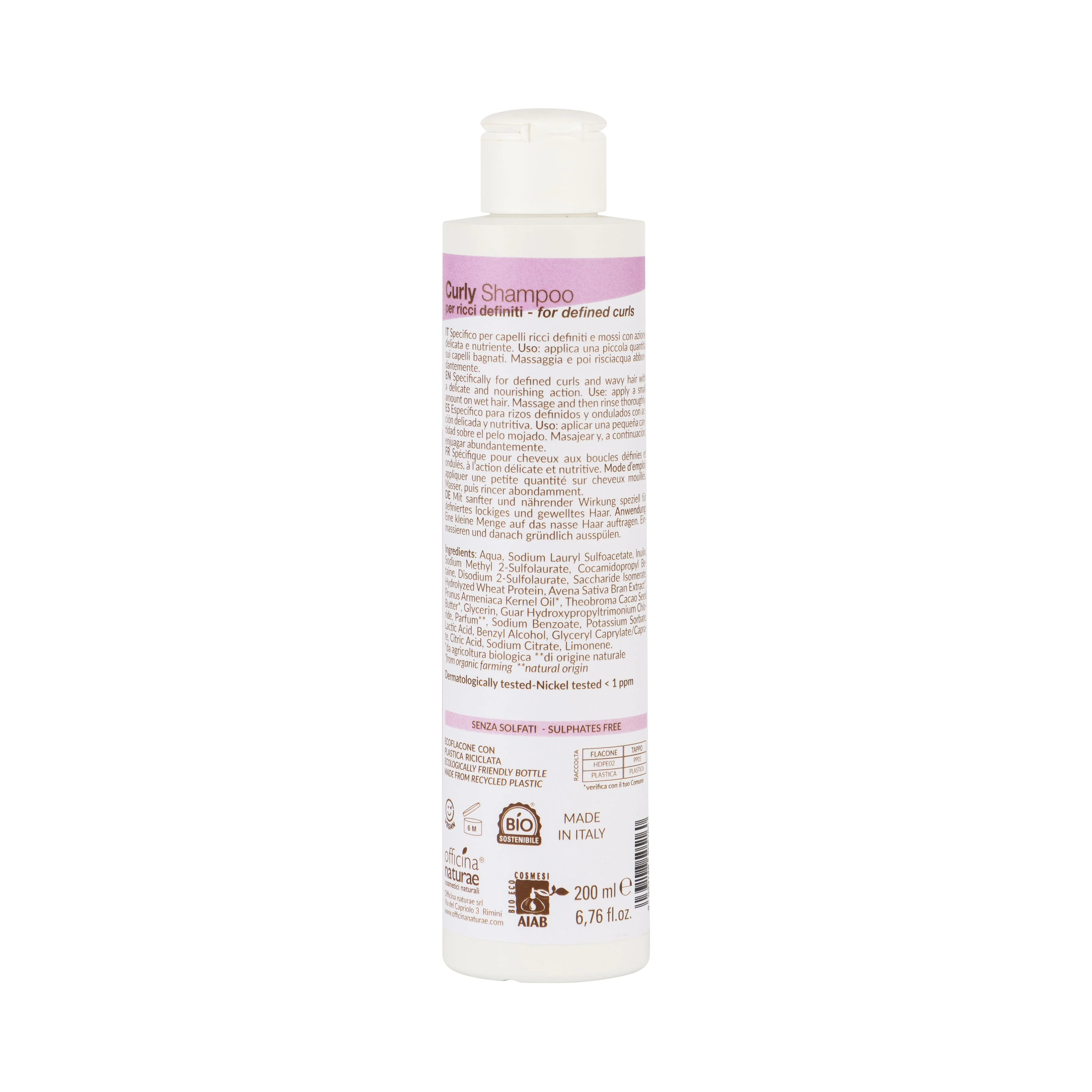 Officina Naturae Champú tratante para rizos suaves y definidos (200 ml) - define y suaviza tus rizos