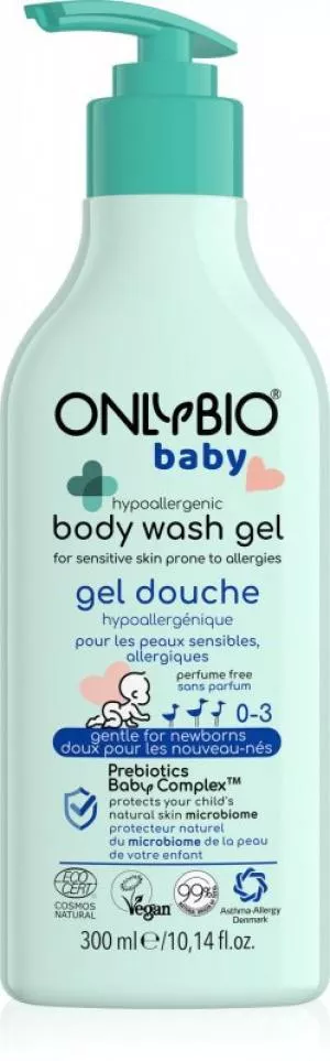 OnlyBio Jabón hipoalergénico para bebés (300 ml) - apto para alérgicos y atópicos
