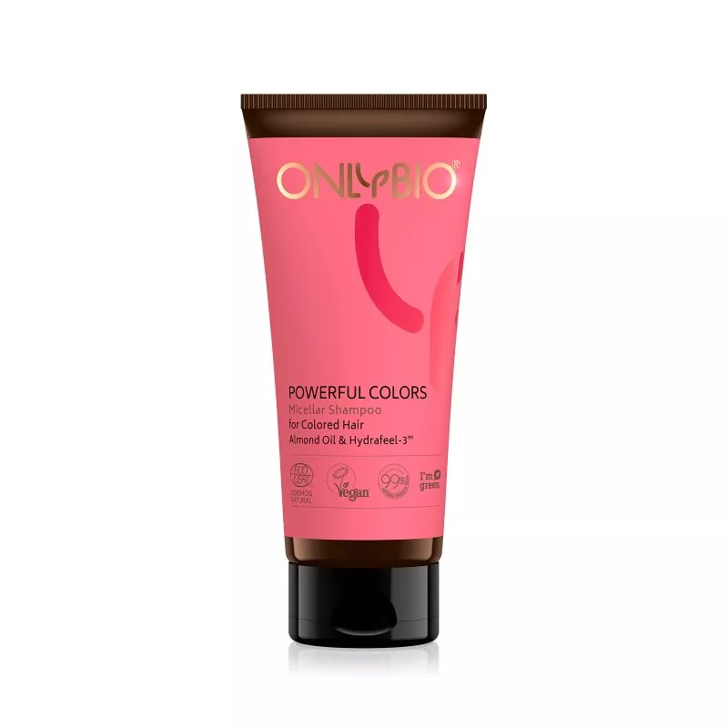 OnlyBio Champú micelar para cabellos teñidos Powerful Colors (200 ml) - regenera el cabello seco y dañado