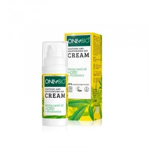 OnlyBio Crema de día calmante para pieles sensibles con cáñamo y CBD (50 ml)