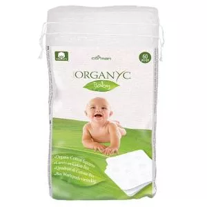 Organyc Cuadros de algodón de limpieza para niños (60 unidades) - 100% algodón orgánico