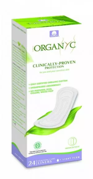 Organyc Plantillas Light Plus (24 unidades) - 100% algodón biológico, 1 gota