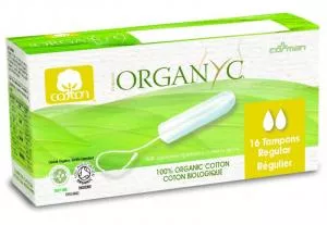 Organyc Tampones Regular (16 unidades) - 100% algodón orgánico, 2 gotas