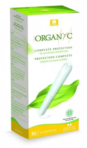 Organyc Tampones con aplicador Regular (16 unidades) - 100% algodón biológico, 2 gotas