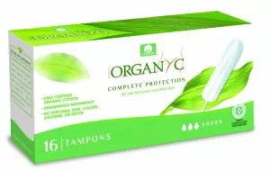 Organyc Super Tampones (16 unidades) - 100% algodón orgánico, 3 gotas