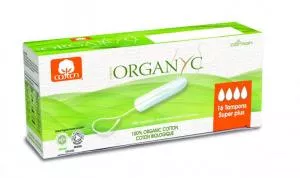 Organyc Tampones Super Plus (16 unidades) - 100% algodón orgánico, 4 gotas