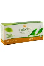 Organyc Tampones Super Plus (16 unidades) - 100% algodón orgánico, 4 gotas