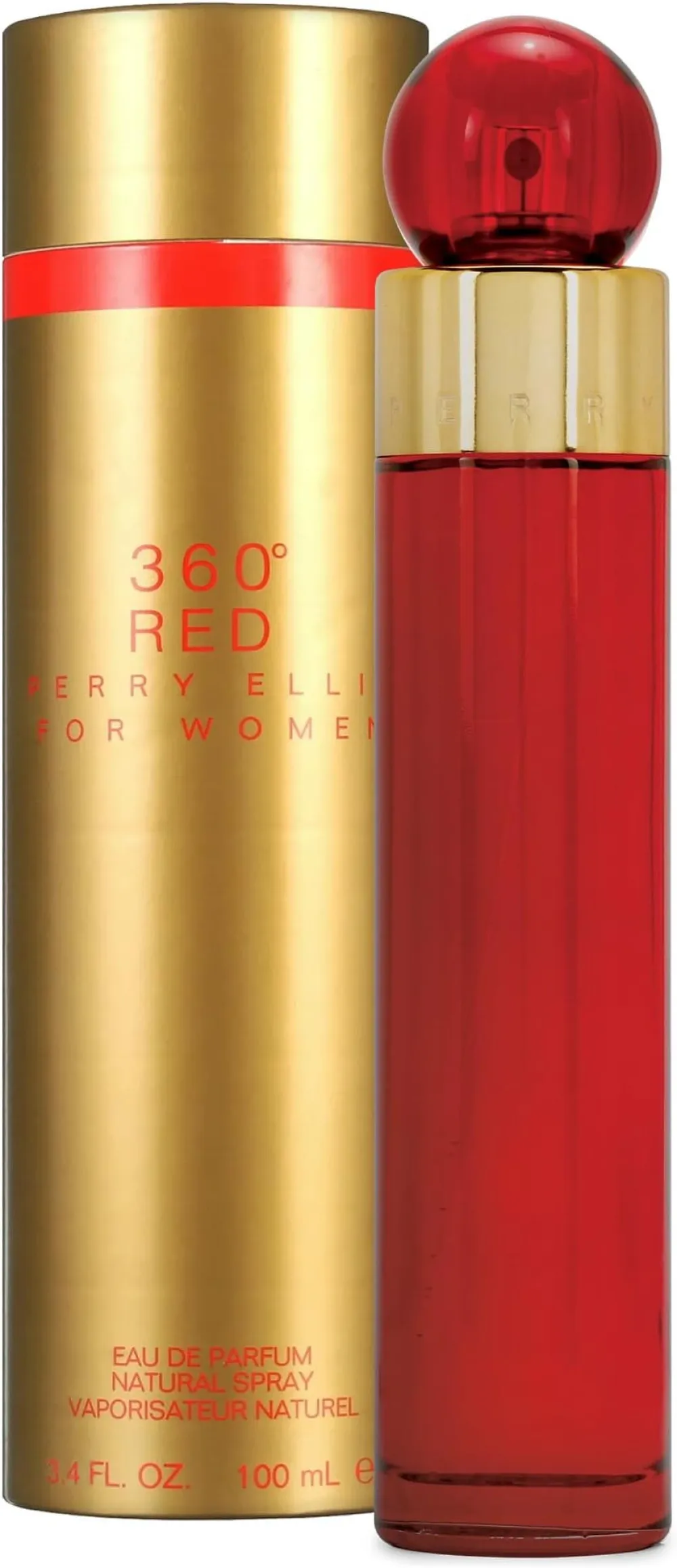360° Red For Women agua de tocador para mujeres 100 ml