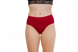 Pinke Welle Bragas Menstruales Bikini Rojo - Mediana - Política de cambio de 100 días y la menstruación ligera (M)