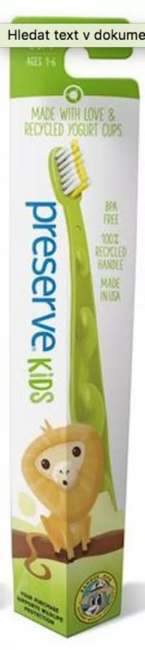 Preserve Cepillo de dientes para niños (suave) - verde - hecho de vasos de yogur reciclados