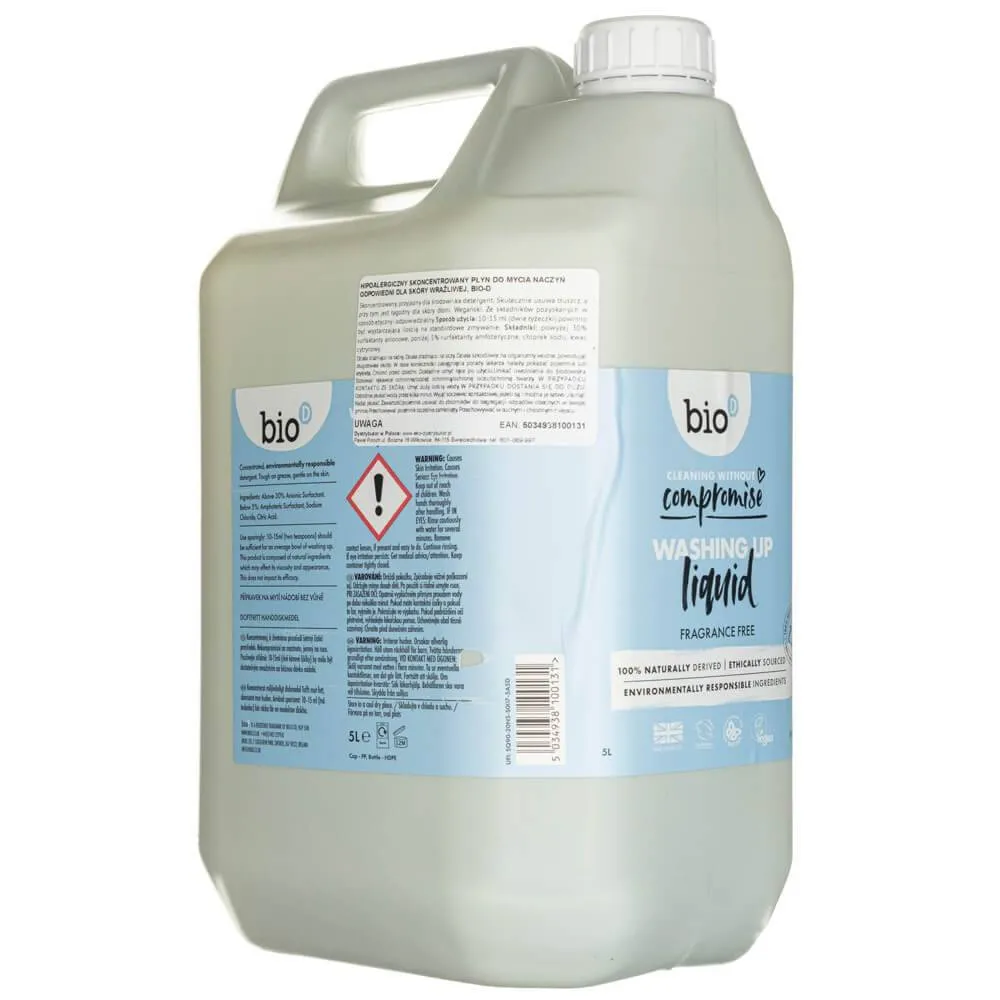 Bio-D Detergente hipoalergénico para lavavajillas y bebés - bote (5 L)