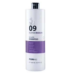 PURING 09 BlondeResolve Silver Shampoo champú neutralizante para cabello rubio, gris y decolorado
