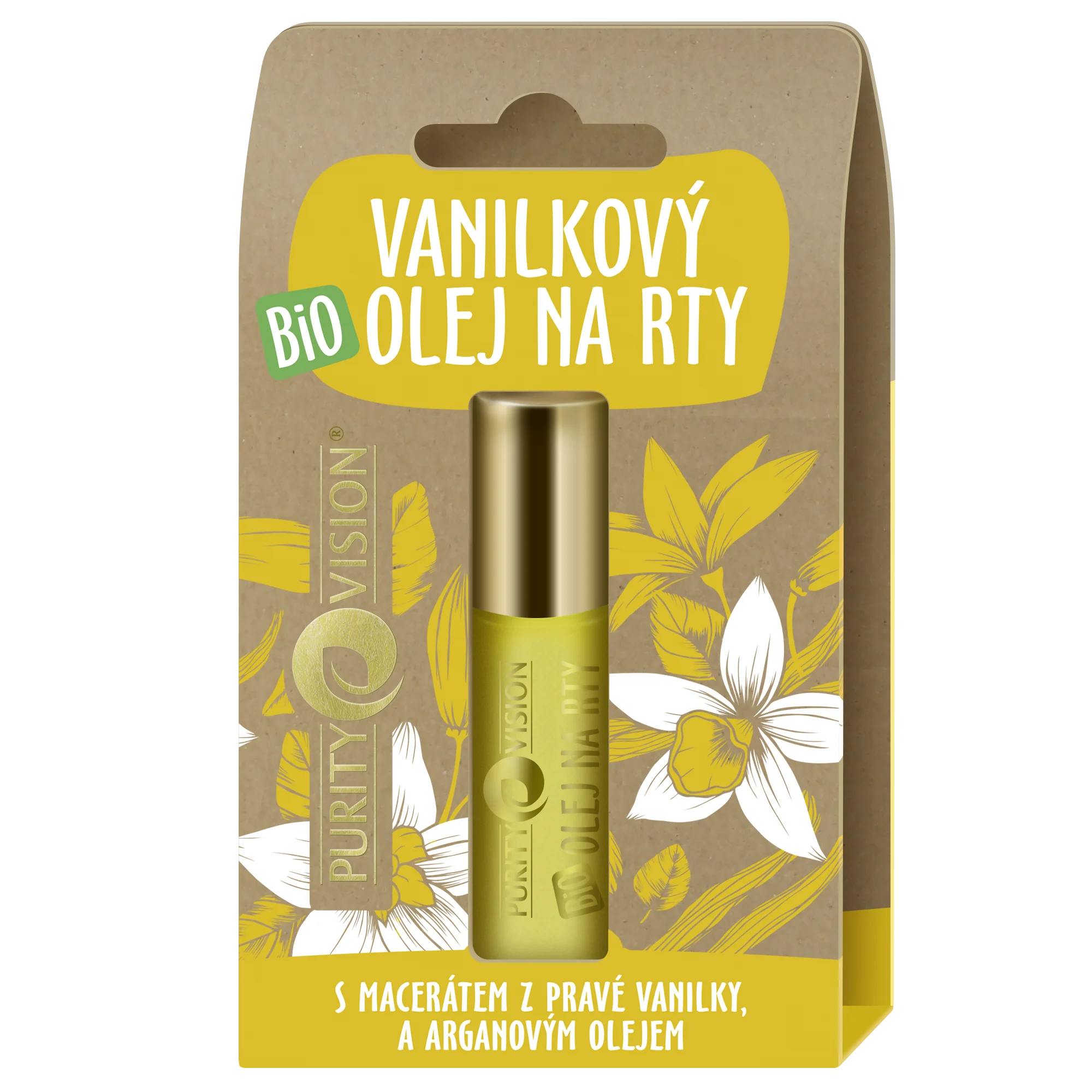 Purity Vision Aceite labial de vainilla BIO (10 ml) - ayuda perfumada para labios resecos