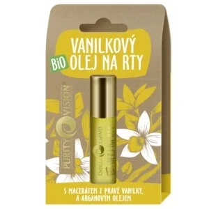 Purity Vision Aceite labial de vainilla BIO (10 ml) - ayuda perfumada para labios resecos