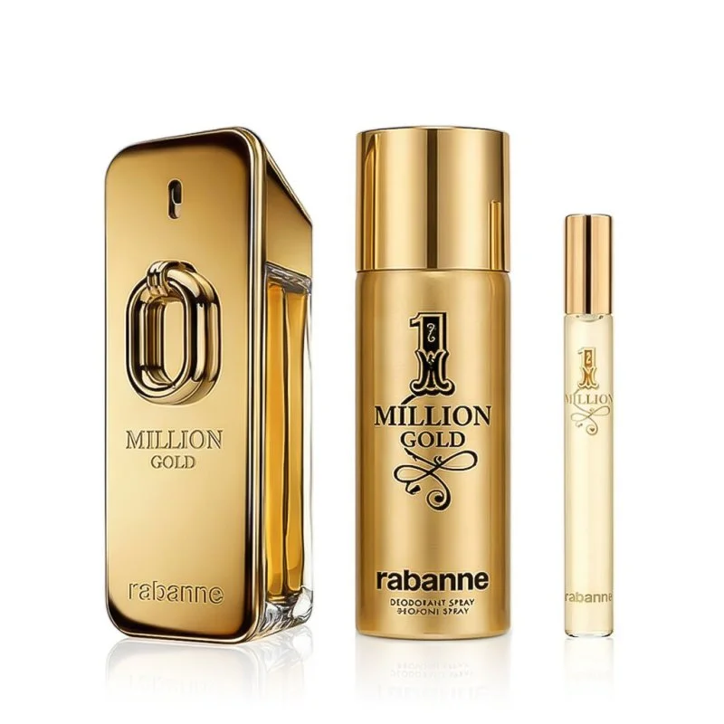 Million Gold Intense 100 ml + EDT MINI 1 Milion 10 ml + DEO en spray agua de perfume para hombre 150 ml
