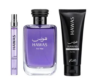 Rasasi Hawas Men M 100 ml + EDP 10 ml + gel de ducha agua de perfume