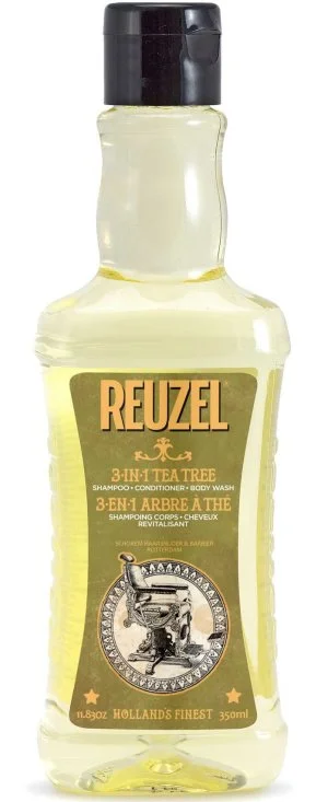 REUZEL 3 en 1 Tea Tree Champú-Acondicionador-Gel de Ducha para hombre