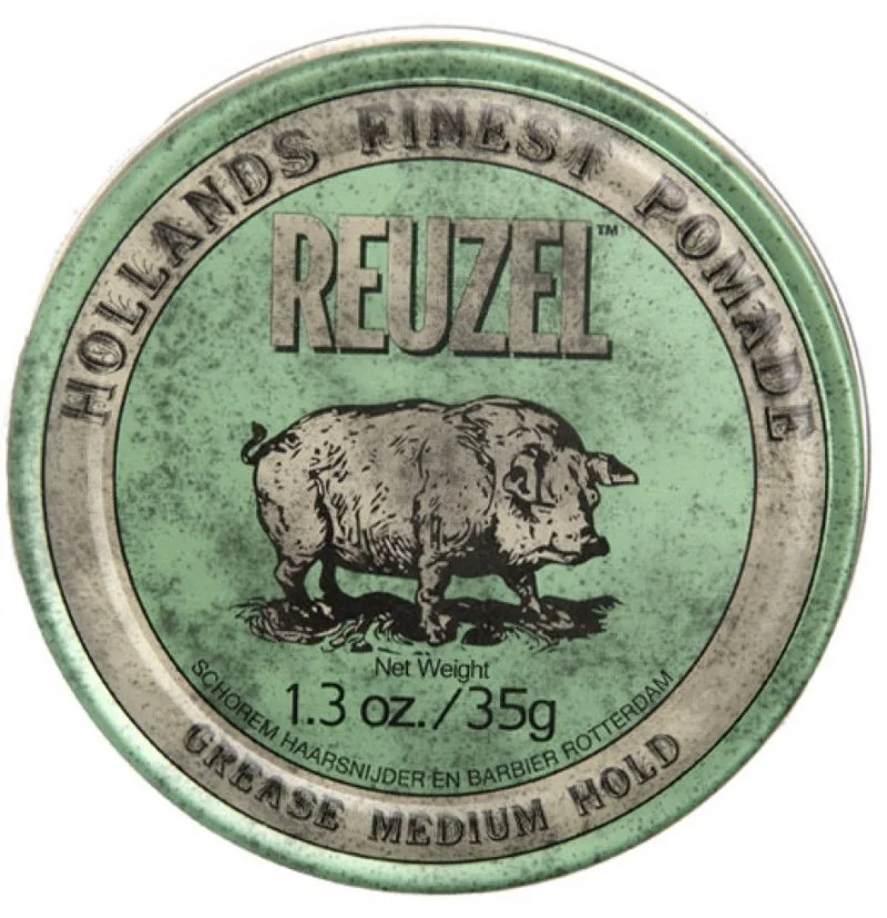 Styling Green Pomade Grease Medium Hold pomada para el cabello con fijación media y brillo 35 g para hombres