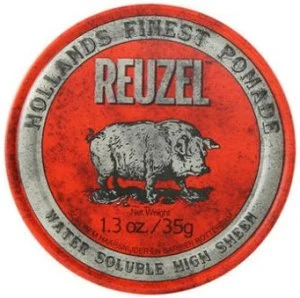 REUZEL Pomada roja para el cabello soluble en agua con fijación media y alto brillo 35g para hombres