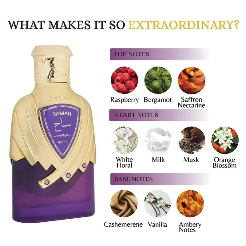 Samah Amethyst Purple extracto de perfume para mujer 100 ml