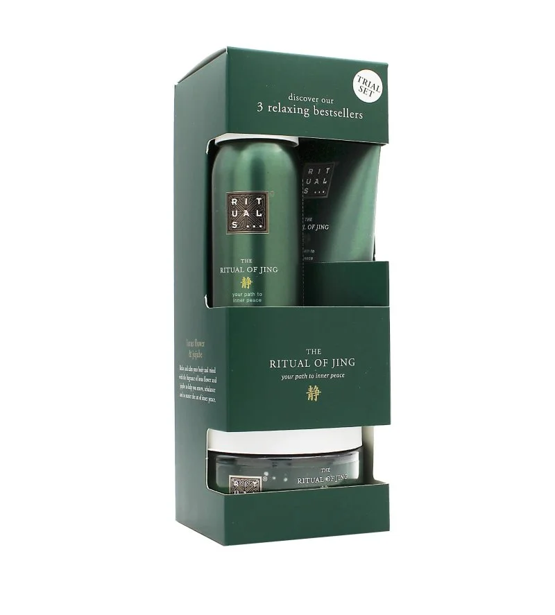 The Ritual of Jing set de regalo gel de ducha 50 ml + exfoliante corporal 125 g + crema corporal
