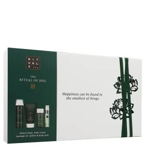 Rituals The Ritual of Jing set de regalo gel de ducha 50 ml + crema corporal 70 ml + aceite de masaje 50 ml + bruma corporal y para almohada