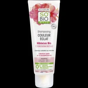 SO’BiO étic Champú con hibisco BIO para cabello teñido y con mechas (250 ml) - mantiene el color radiante