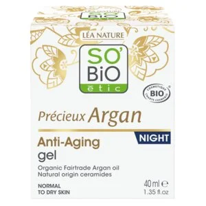 SO’BiO étic Gel nocturno BIO Anti-age Precieux Argan (50 ml) - regenera y alisa la piel