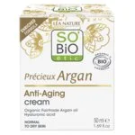 SO’BiO étic Anti-age Precieux Argan Crema de día BIO (50 ml) - hidrata, reafirma e ilumina la piel