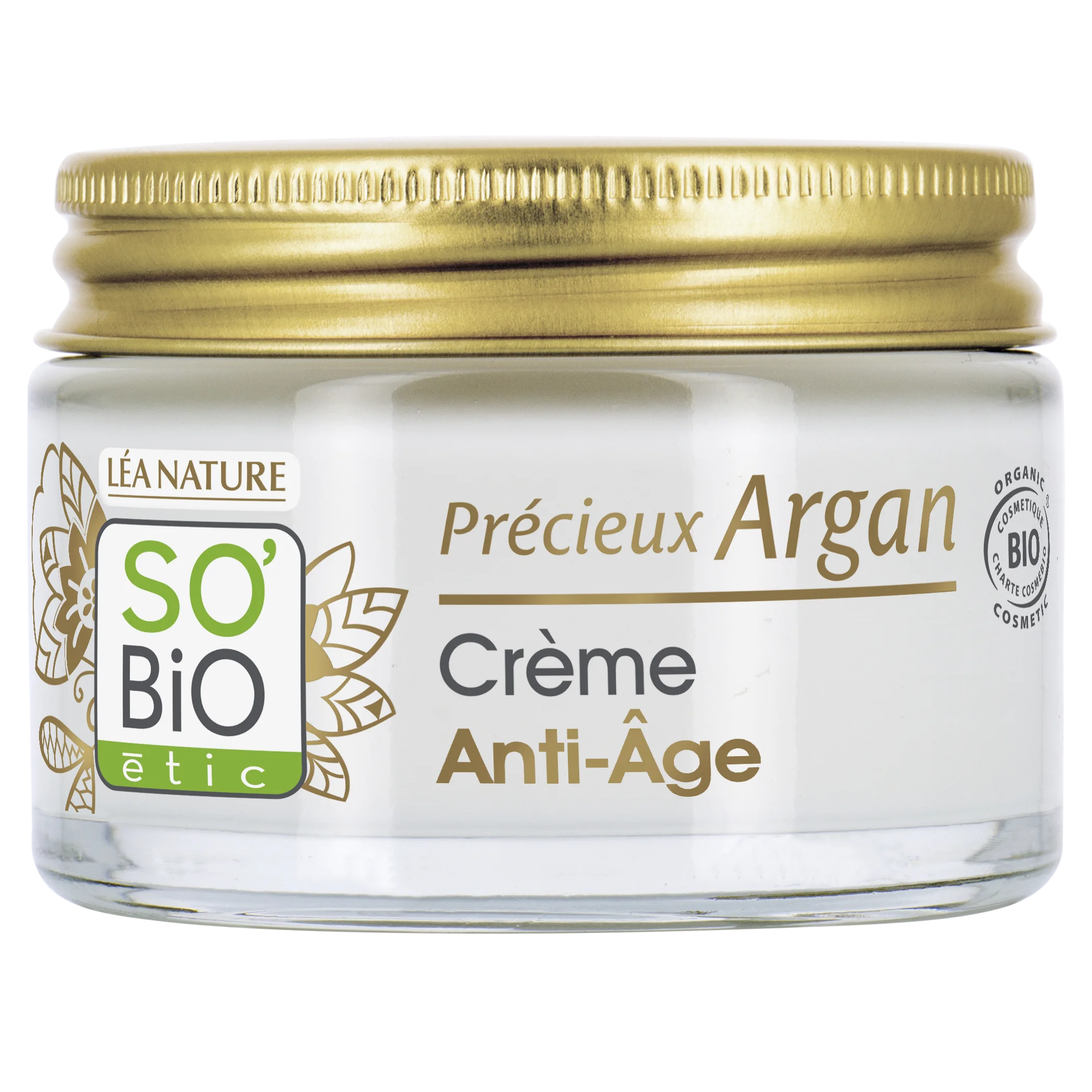 SO’BiO étic Anti-age Precieux Argan Crema de día BIO (50 ml) - hidrata, reafirma e ilumina la piel