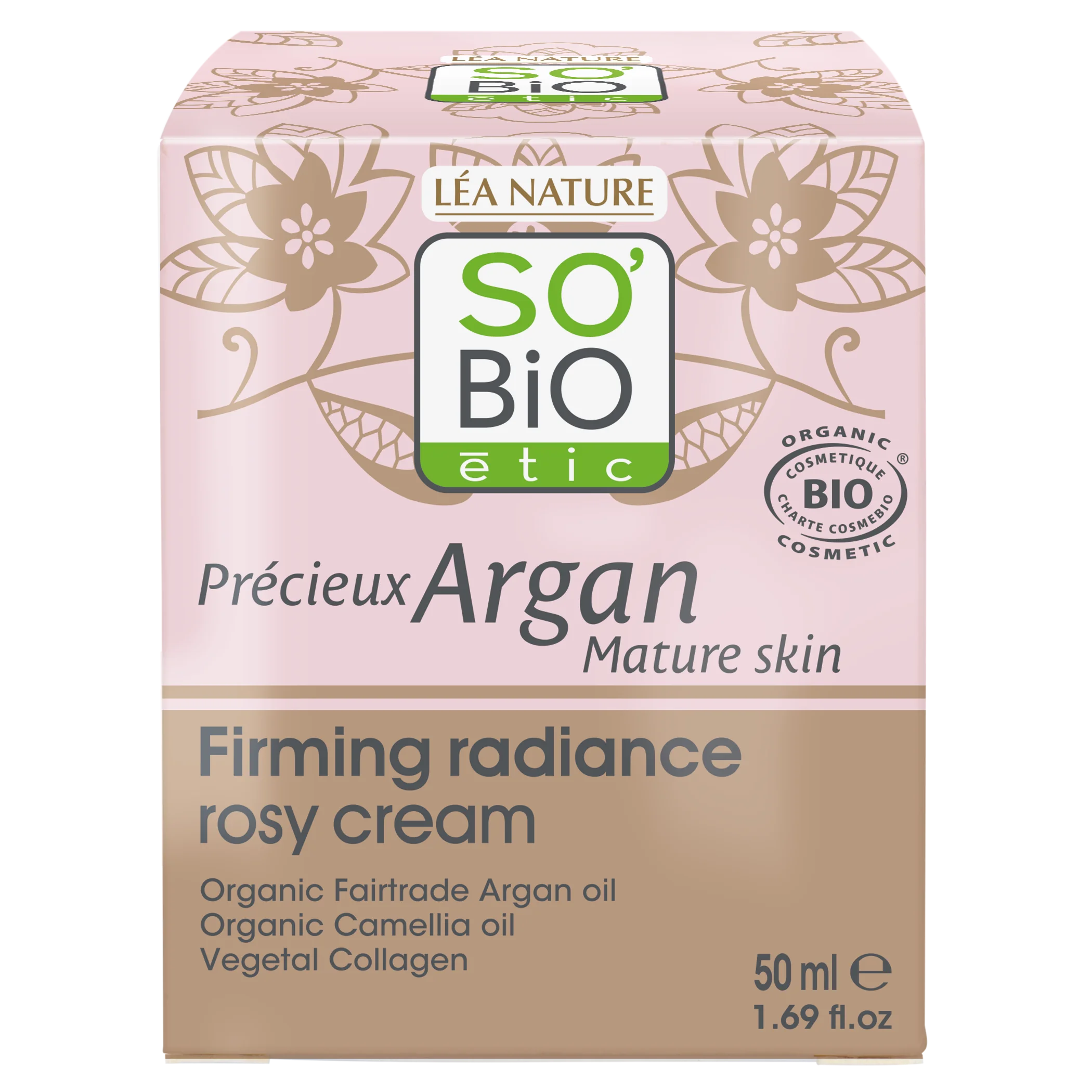 SO’BiO étic Anti-age Precieux Argan Crema rosada de día reafirmante GOLD BIO (50 ml) - reafirma e ilumina la piel