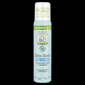SO’BiO étic Desodorante natural ECO SPRAY 24h - Aloe vera BIO (100 ml) - eficaz hasta 24 horas