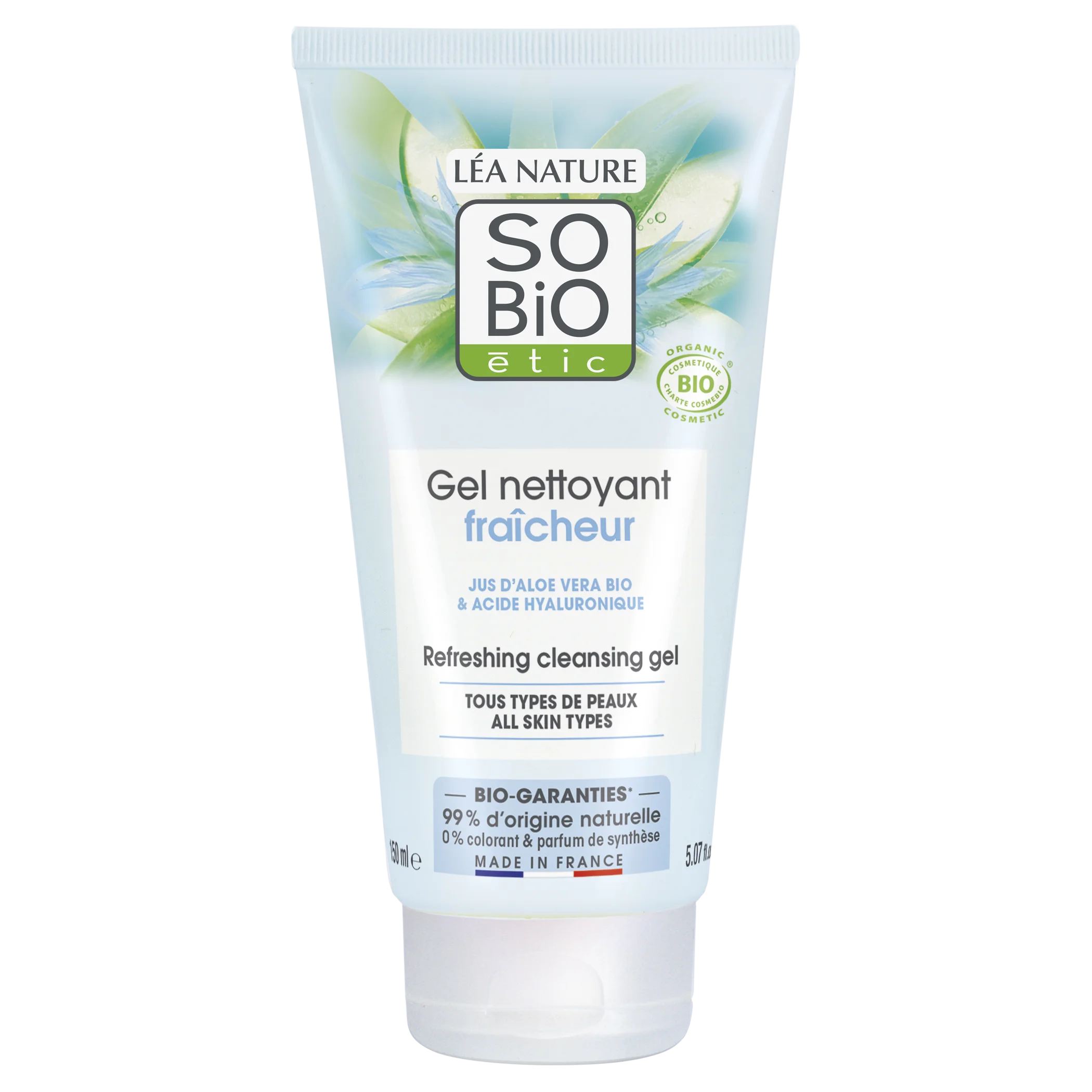 SO’BiO étic Gel limpiador hidratante Aloe vera BIO (150 ml) - para todo tipo de piel