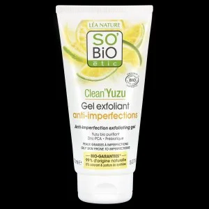 SO’BiO étic Gel exfoliante facial - Clean Yuzu BIO (150 ml) - ideal para piel grasa
