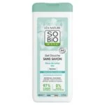 SO’BiO étic Gel de ducha SIN JABÓN con flor de loto BIO (650 ml) - ideal para piel seca y sensible