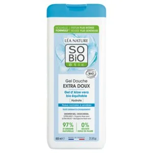 SO’BiO étic Gel de ducha EXTRA SUAVE con Aloe vera BIO (650 ml) - hidrata intensamente