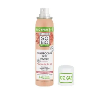 SO’BiO étic Champú seco suave en spray para cuero cabelludo sensible BIO (100 ml) - volumen y cabello limpio sin lavar