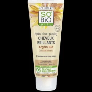 SO’BiO étic Acondicionador de argán para el brillo - para cabello normal a seco BIO (200 ml) - deja el cabello brillante y suave