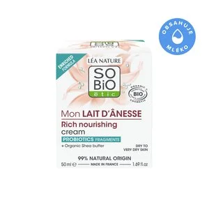 SO’BiO étic Crema intensamente nutritiva con leche de burra BIO (50 ml) - para piel muy seca