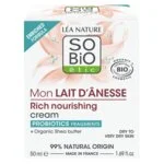 SO’BiO étic Crema intensamente nutritiva con leche de burra BIO (50 ml) - para piel muy seca