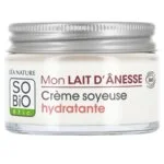 SO’BiO étic Crema hidratante sedosa con leche de burra BIO (50 ml) - para todo tipo de piel, incluida la sensible