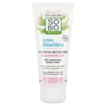SO’BiO étic Crema hidratante hipoalergénica con Aloe vera para toda la familia BIO (100 ml) - hidrata, calma y regenera