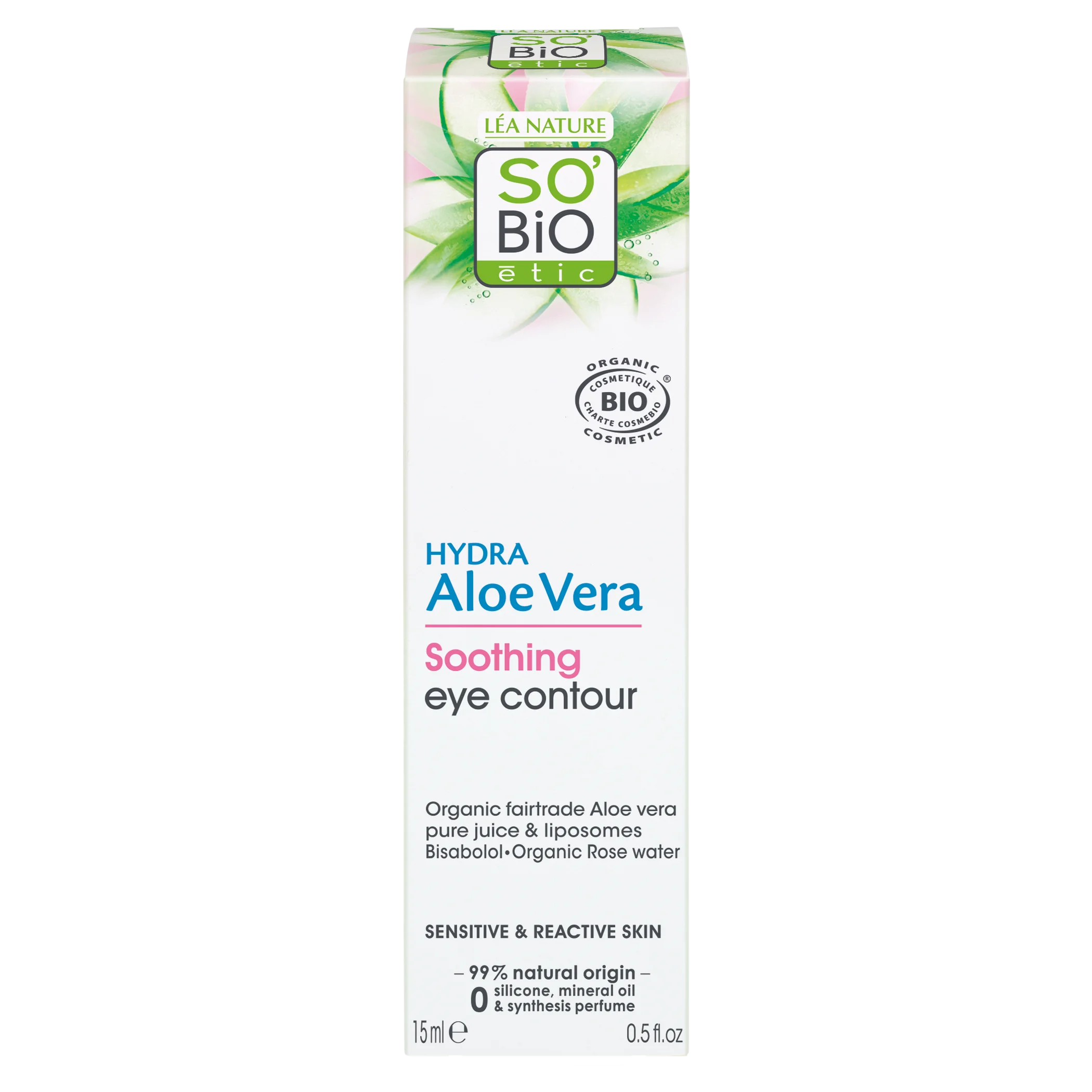 SO’BiO étic Crema calmante para el contorno de ojos con Aloe Vera BIO (15 ml) - hidrata y calma el contorno de ojos